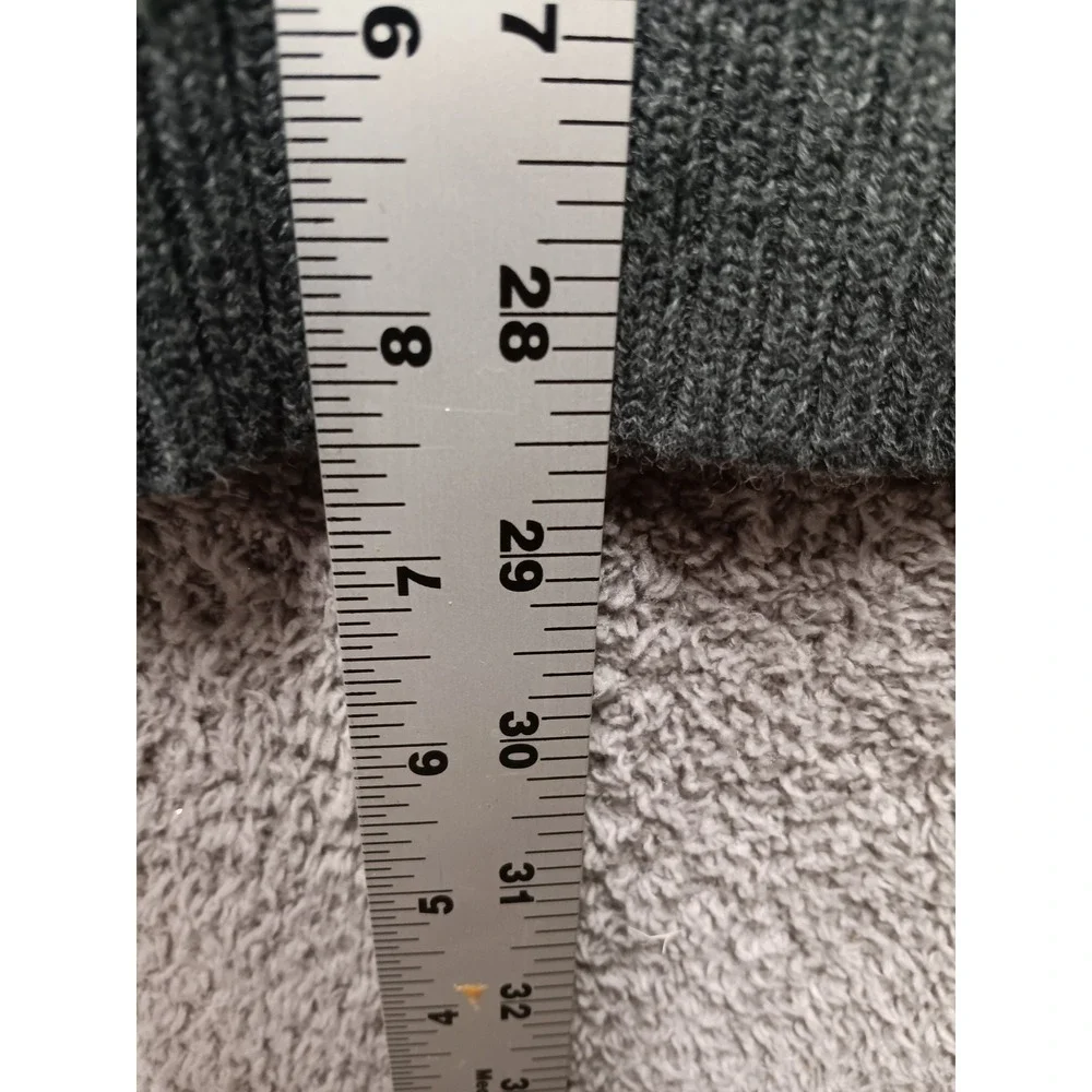 Nautica Men's Sweater Large Gray 100% Cotton Cable Knit Crewneck